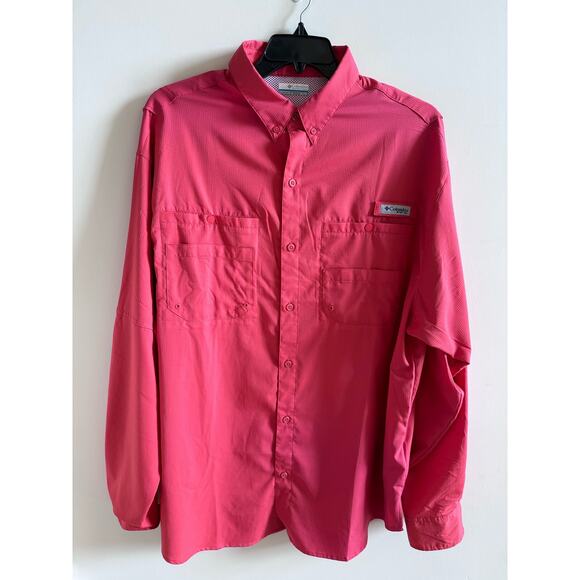 Columbia Other - Columbia PFG Men’s XL Long Sleeve Button Up Omni Shade Coral Salmon Outdoors